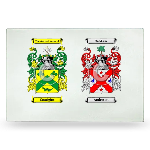 Double Coat of Arms Glass Cutting Board