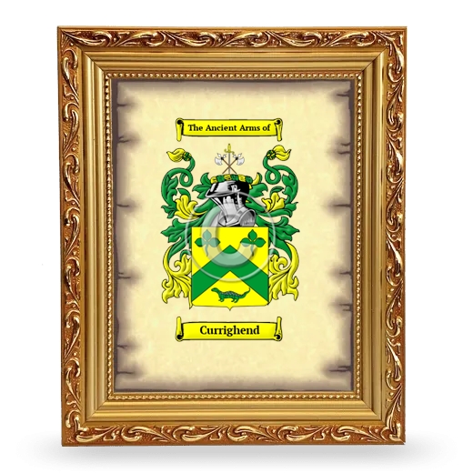 Currighend Coat of Arms Framed - Gold