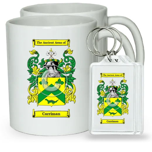 Curriman Pair of Coffee Mugs and Pair of Keychains