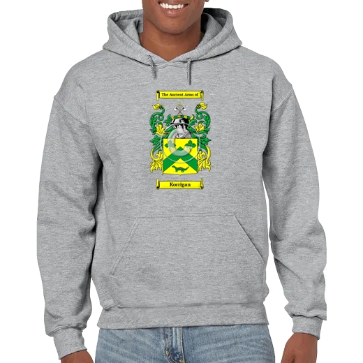 Korrigan Grey Unisex Coat of Arms Hooded Sweatshirt