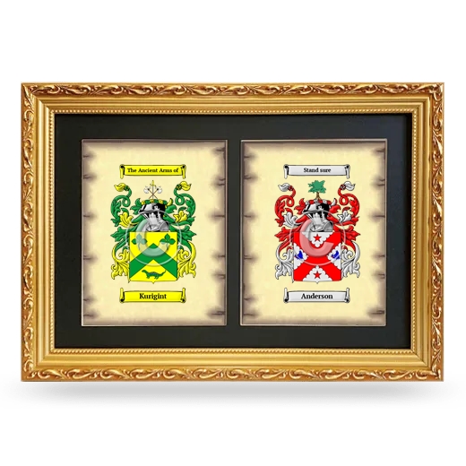 Double Coat of Arms Framed - Gold