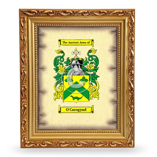 O'Carogynd Coat of Arms Framed - Gold