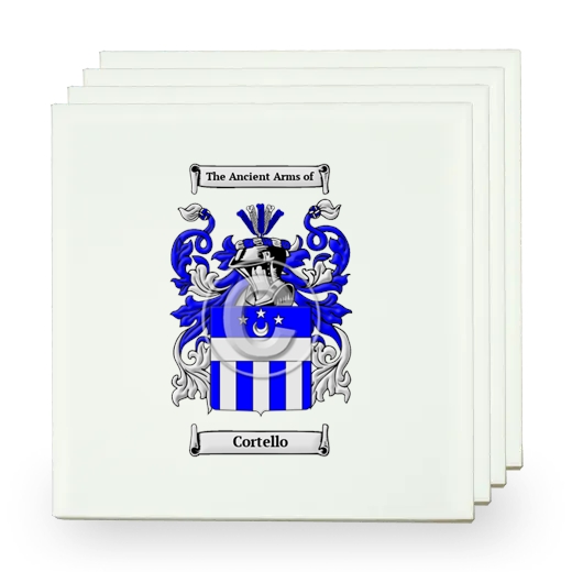 Cortello Set of Four Small Tiles with Coat of Arms