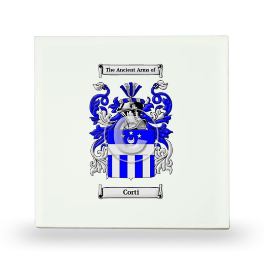 Corti Small Ceramic Tile with Coat of Arms