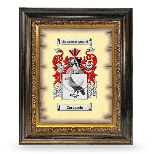 Corvascio Coat of Arms Framed - Heirloom