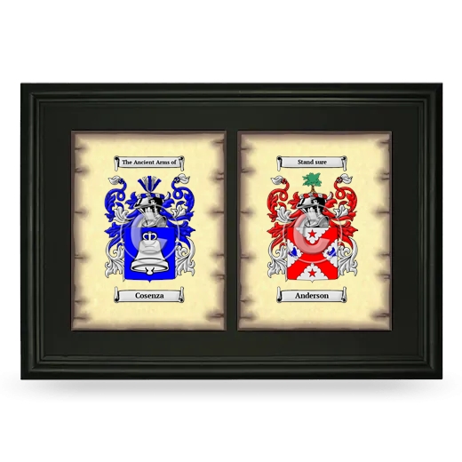 Double Coat of Arms Framed - Black