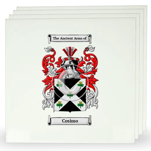 Cosimo Set of Four Large Tiles with Coat of Arms