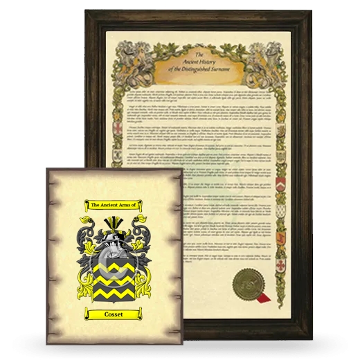 Cosset Framed History and Coat of Arms Print - Brown