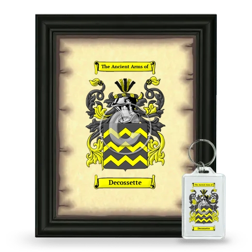 Decossette Framed Coat of Arms and Keychain - Black