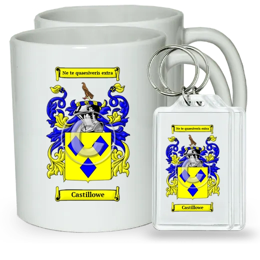 Castillowe Pair of Coffee Mugs and Pair of Keychains