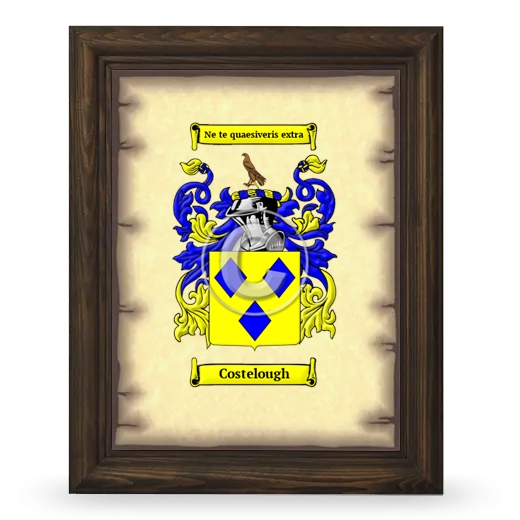 Costelough Coat of Arms Framed - Brown