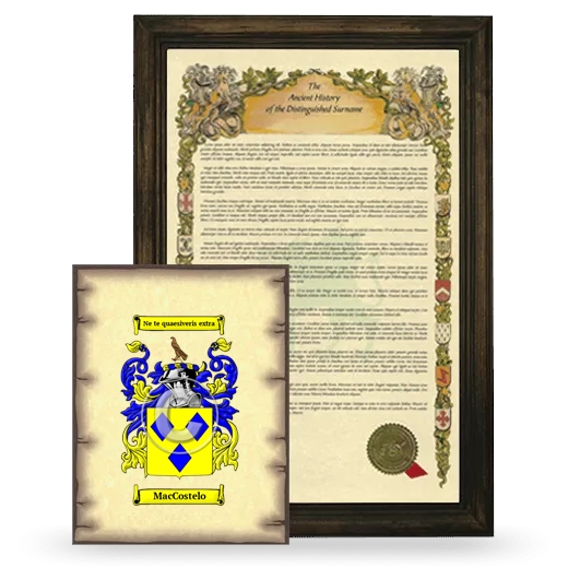 MacCostelo Framed History and Coat of Arms Print - Brown