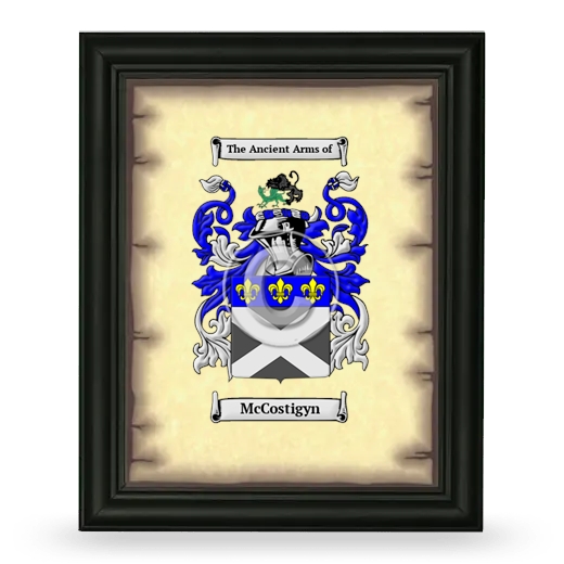 McCostigyn Coat of Arms Framed - Black