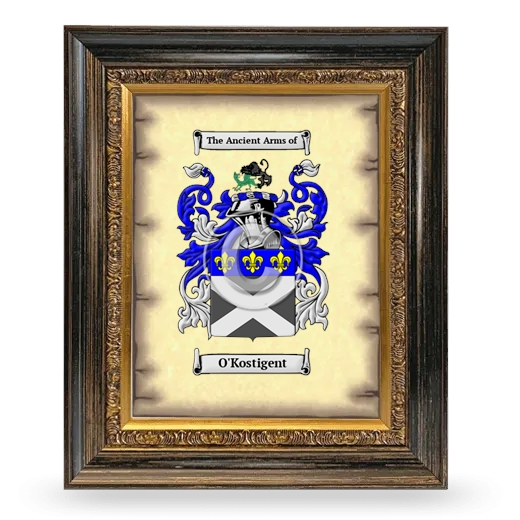 O'Kostigent Coat of Arms Framed - Heirloom