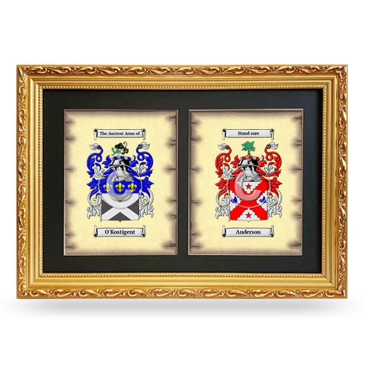 Double Coat of Arms Framed - Gold