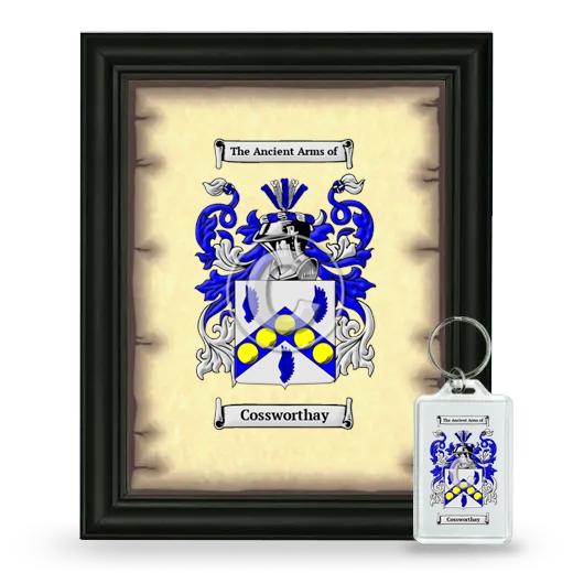 Cossworthay Framed Coat of Arms and Keychain - Black