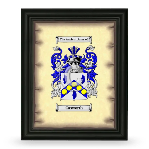 Cusworth Coat of Arms Framed - Black