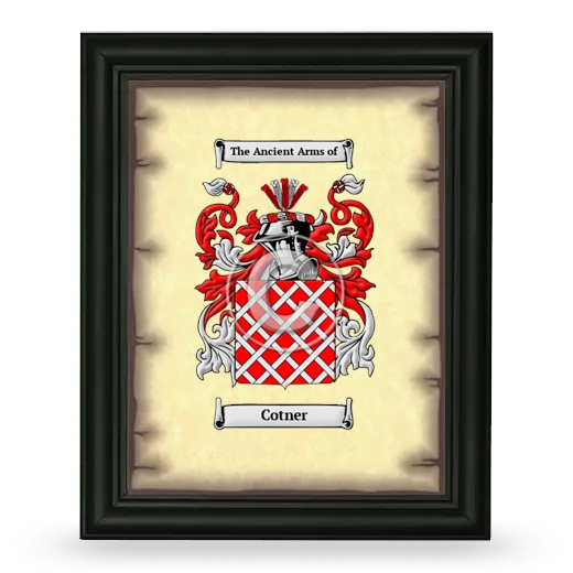 Cotner Coat of Arms Framed - Black