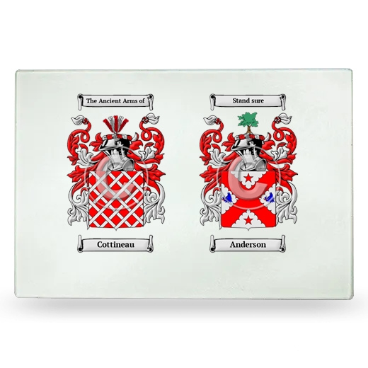 Double Coat of Arms Glass Cutting Board