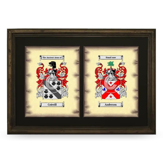 Double Coat of Arms Framed - Brown