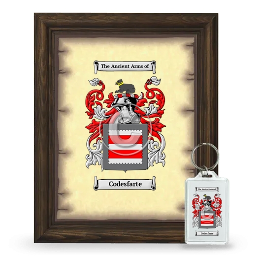 Codesfarte Framed Coat of Arms and Keychain - Brown