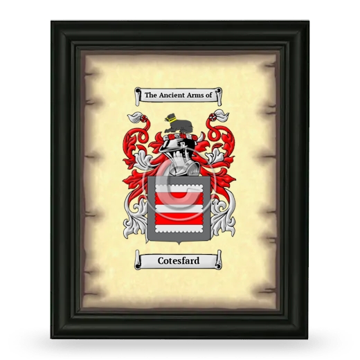 Cotesfard Coat of Arms Framed - Black