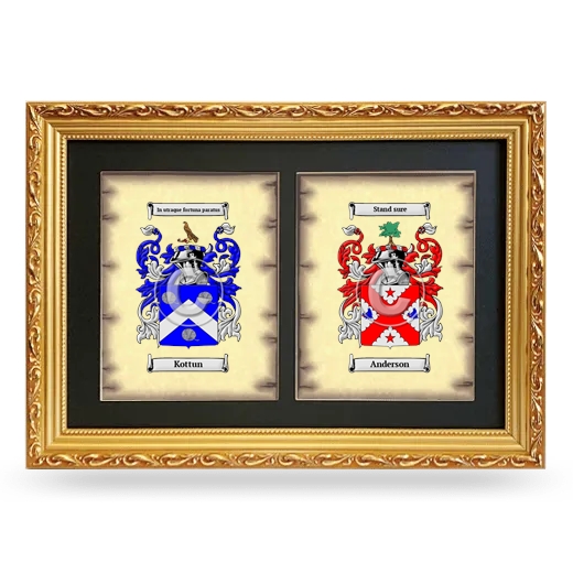 Double Coat of Arms Framed - Gold