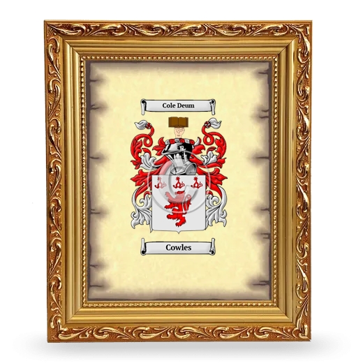 Cowles Coat of Arms Framed - Gold