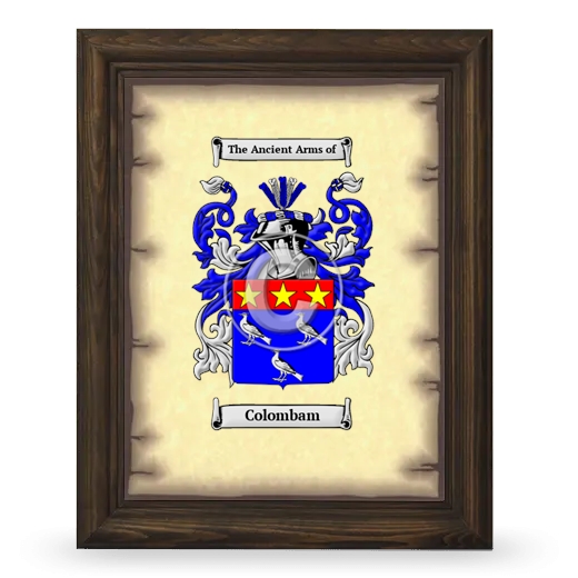 Colombam Coat of Arms Framed - Brown