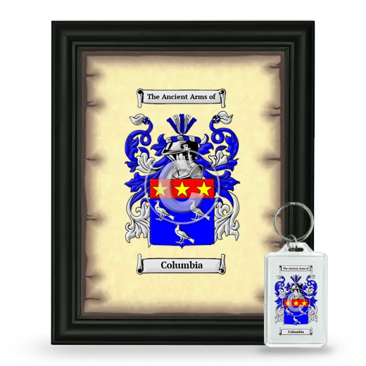 Columbia Framed Coat of Arms and Keychain - Black