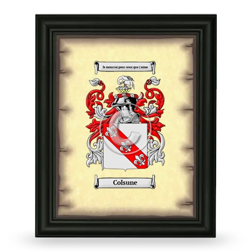 Colsune Coat of Arms Framed - Black