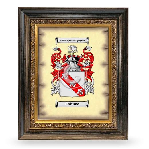 Colsune Coat of Arms Framed - Heirloom