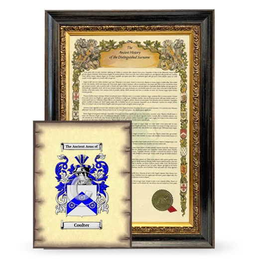 Coulter Framed History and Coat of Arms Print - Heirloom