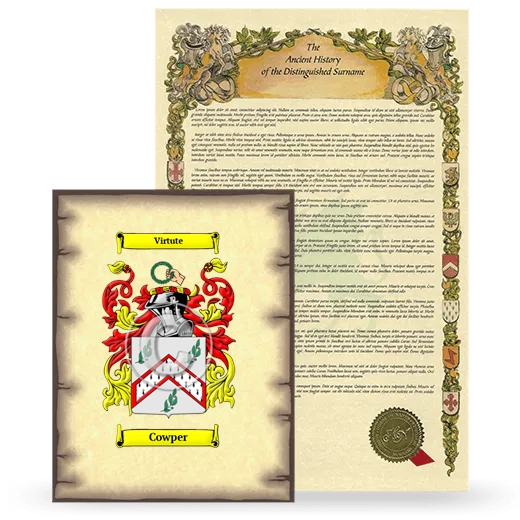 Cowper Coat of Arms and Surname History Package