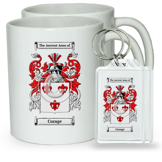 Curage Pair of Coffee Mugs and Pair of Keychains