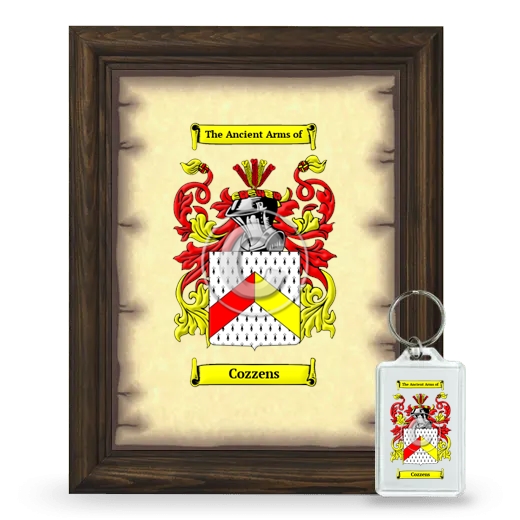 Cozzens Framed Coat of Arms and Keychain - Brown