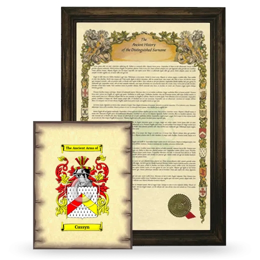 Cussyn Framed History and Coat of Arms Print - Brown