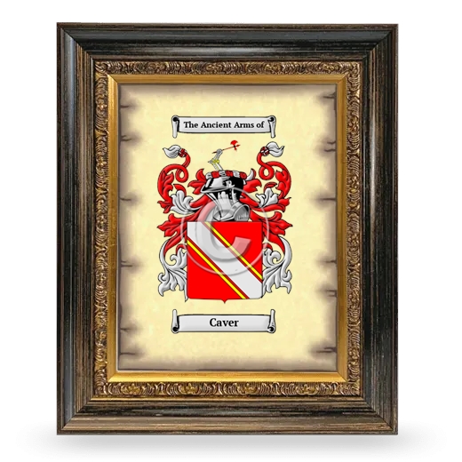 Caver Coat of Arms Framed - Heirloom