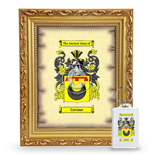 Covone Framed Coat of Arms and Keychain - Gold