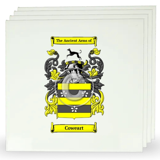 Coweart Set of Four Large Tiles with Coat of Arms