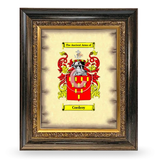 Cordroy Coat of Arms Framed - Heirloom