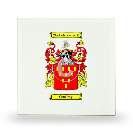 Coudray Small Ceramic Tile with Coat of Arms