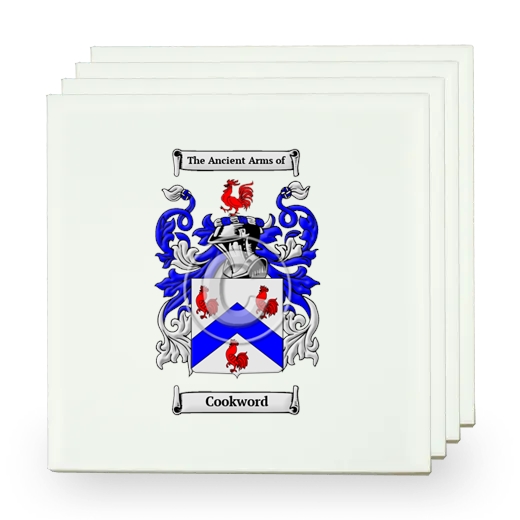 Cookword Set of Four Small Tiles with Coat of Arms