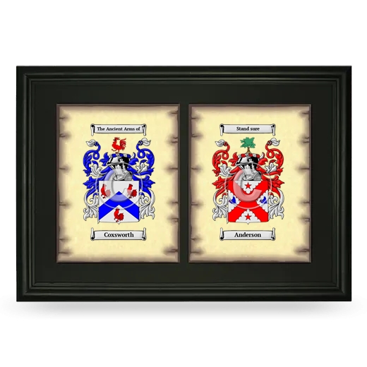 Double Coat of Arms Framed - Black