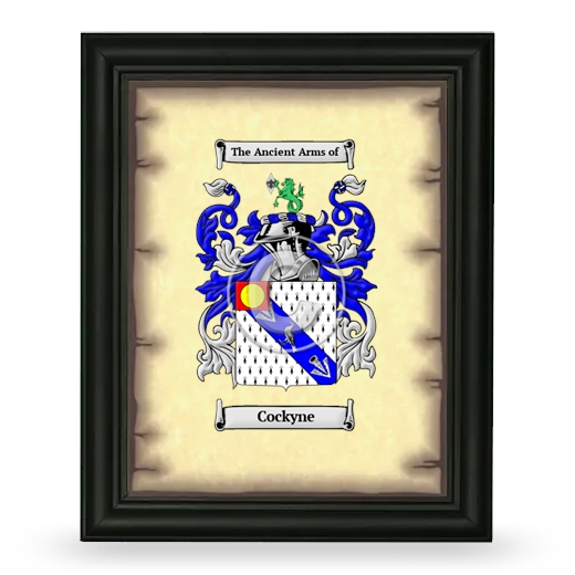 Cockyne Coat of Arms Framed - Black