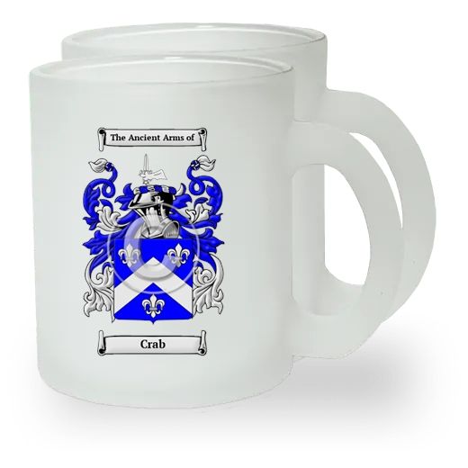 Crab Pair of Frosted Glass Mugs