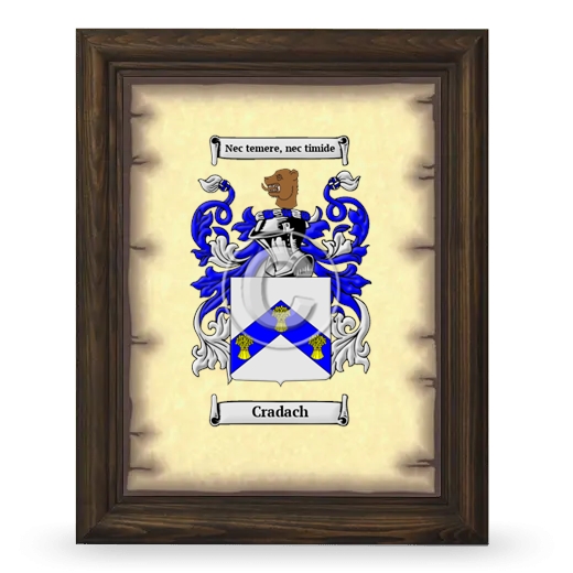 Cradach Coat of Arms Framed - Brown