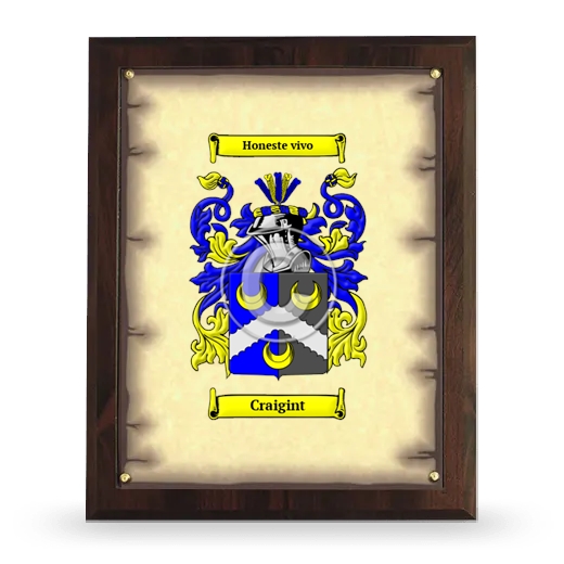 Craigint Coat of Arms Plaque