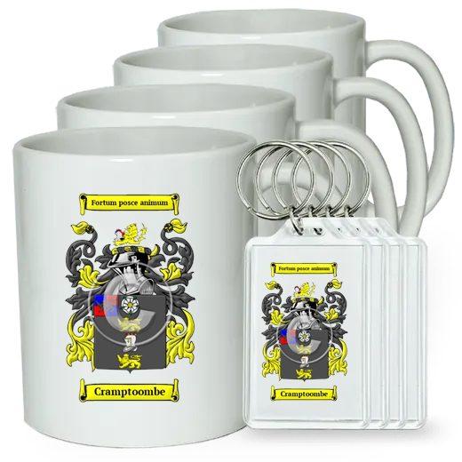 Cramptoombe Set of 4 Coffee Mugs and Keychains