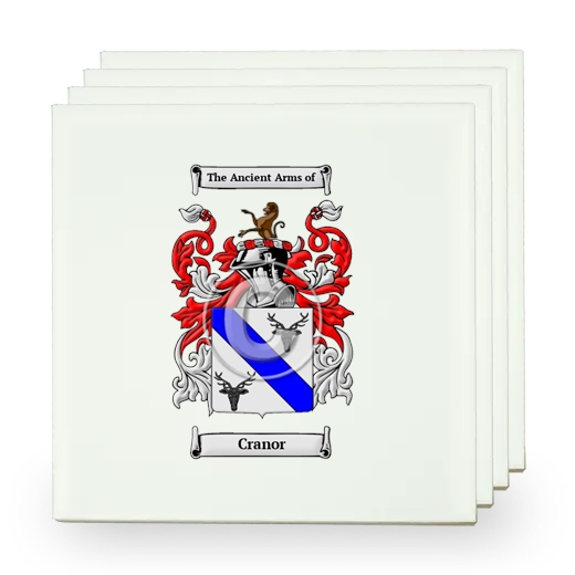 Cranor Set of Four Small Tiles with Coat of Arms